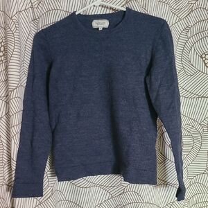 Frank & Oak Heathered Blue Wool Sweater
